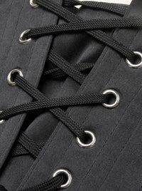 Retro Underbust Slimming Steel Boned Lace Up Waist Cincher Corst Top Detail View