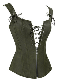 Vintage Renaissance Schnürung Bustier Korsett mit Strumpfband Seitenansicht