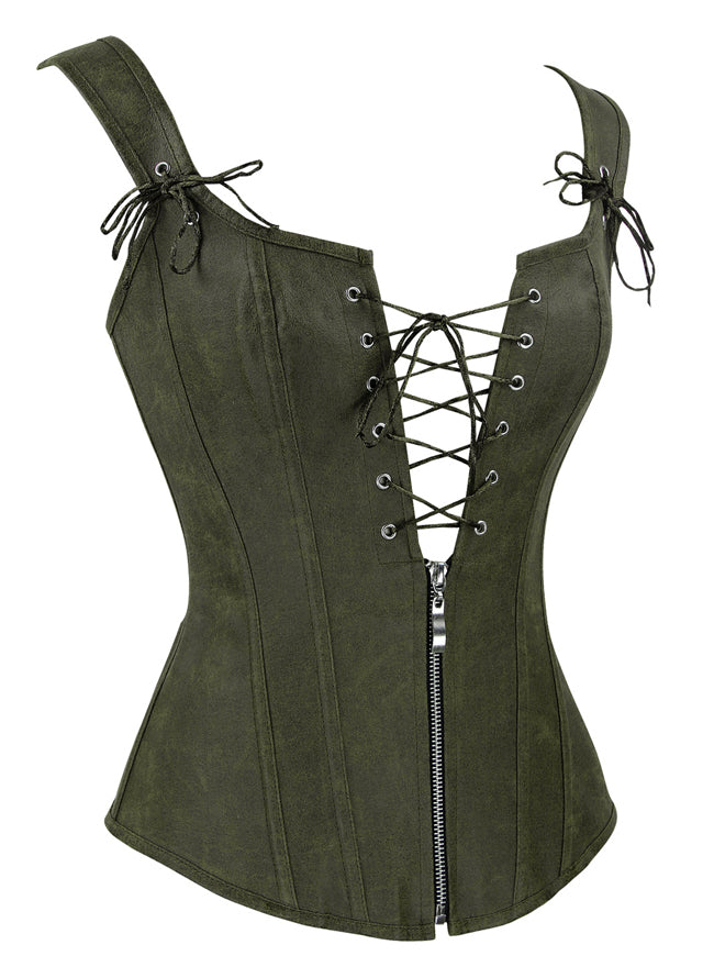 Vintage Renaissance Schnürung Bustier Korsett mit Strumpfband Seitenansicht