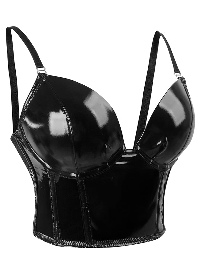 Fashion Y2K Going Out Top Leather and Lace Outfits for Women Detail View