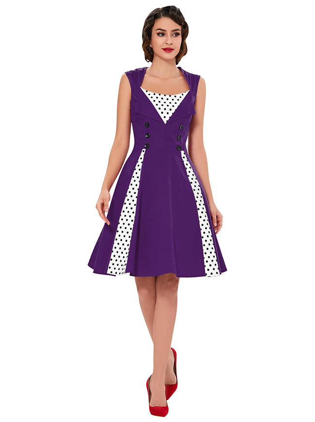 Women Plus Size Polka Dot Dresses Model View