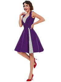 50s Purple Housewife Dresses Model View