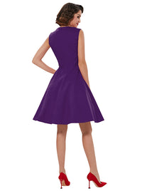 Polka Dot Sleeveless Knee Length Dress Model View