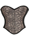 Charmian Women's Vintage Strapless Lace Up Boned Overbust Corset Top Shapewear Bustier