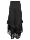 Retro Renaissance Lace High Waist Ankle Length High Low Skirt