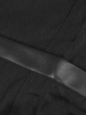 Men's Steampunk Victorian Faux Leather Clasp Closure Patchwork Waistcoat Vest Detail View