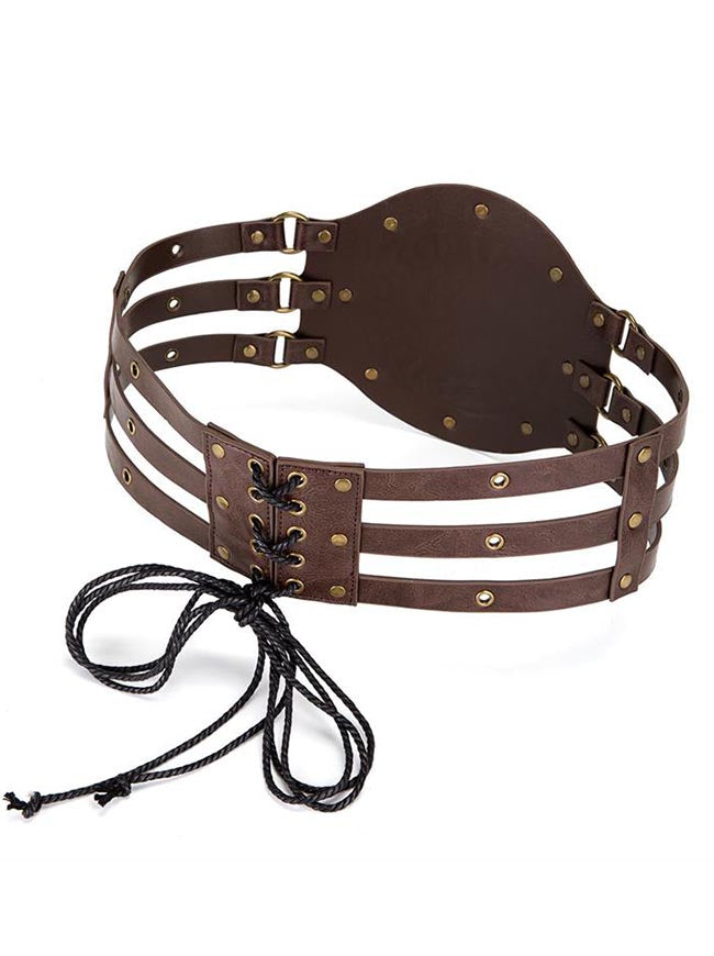 Vintage Norse Faux Leather Wide Belt Side View