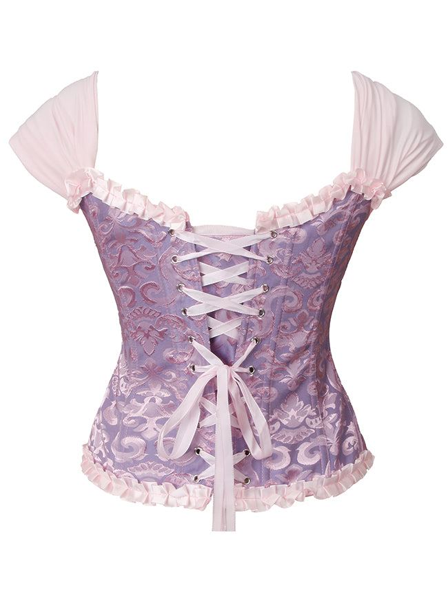 Corsé bustier de lencería de brocado, vista detallada de cuento de hadas