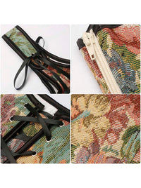 Women Cottagecore Floral Corset Vest Detail View
