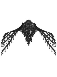 Charmian Women's Steampunk Victorian Chain Shoulder Wrap Cape Collar Choker Black Main Image