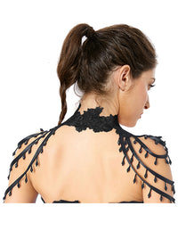 Steampunk Victorian Chain Shoulder Wrap Cape Detail View