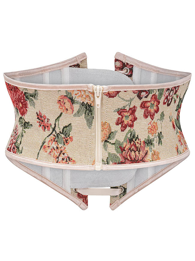 Structured Decorative Underbust Corset Belt for Dress Zipper Closure Detail View