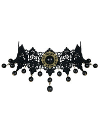 Steampunk Accessories Costume Cosplay Lace Choker Beads Chain Decorative Necklace