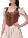 Brown Front Lace Up Corset Bustier Tops Model View