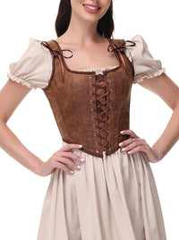 Women Renaissance Bodice Tie Up Corset Model View