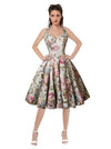 Sweetheart Neckline Floral Swing Rockabilly Dress Model View