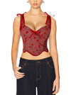 Tie-up Tank Top Suspender Corset Detail View