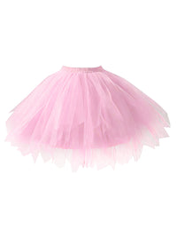 Vintage Pink Elastic Waist Ballet Dance TuTu Halloween Costume Underskirt Main Image
