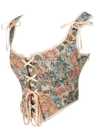 Women Boned Overbust Corset Top Bustier Back View