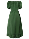 Summer High Waist Long Flowy Dress Back View