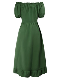 Summer High Waist Long Flowy Dress Back View