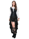 Pirate Halloween Rockabilly Women Steampunk Black Fashion High Low Skirt Detail View