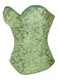 Retro Elegant Waist Training Olive Green Hourglass Bodice Corset Tank Top Side View