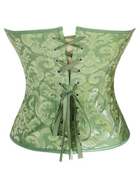 Renaissance Vintage Ren Faire Floral Princess Corset Tank Top Back View