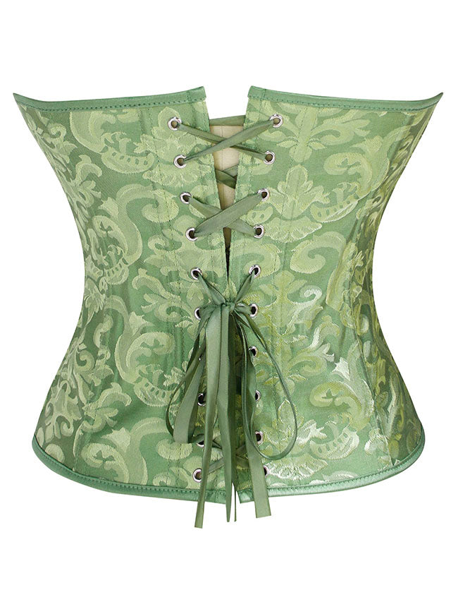 Renaissance Vintage Ren Faire Floral Princess Corset Tank Top Back View