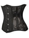 Fashion Women Black Busk Closure Waist Training Corset Side View