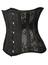 Fashion Women Black Busk Closure Waist Training Corset Side View