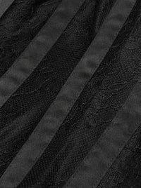 Retro Girl Black Punk Spiral Steel Boned Waist Training Corset Bustier Detail View-2