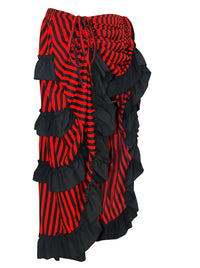 Retro Renaissance Stripe Ankle Length Asymmetrical Skirt Vampire Costume Detail View