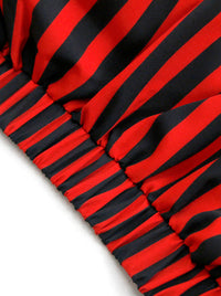 Rock Punk Irregular Ruffles Elastic Waist Showgirl Stripe Skirt Cosplay Costume Detail View