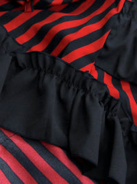 Vintage Retro Stripe High Waist Cyberpunk Skirt Pirate Costume Detail View