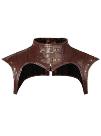 Steampunk Gothic Costume Accessories Leather Jacket Shrug Shoulder Armor Main Image