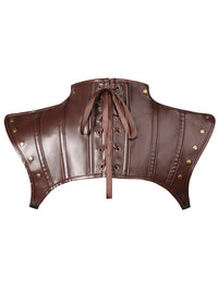 Renaissance Victorian Retro Brown Jacket Shrug Pirate Costume Accessories Back View