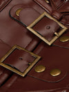 Gothic Retro Leather Cyperpunk Halloween Brown Shrugs for Women Detail View