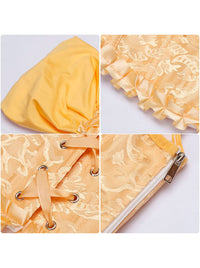 Corsé amarillo de cuento de hadas para fiestas de Halloween (Vista detallada)