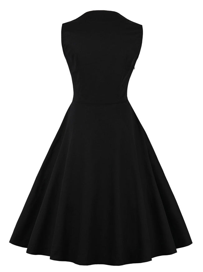 rockabilly dresses for women Women's 50s 60s A Line Dress Vintage Swing Party Dress Hiipps Cocktail Party 1950s Retro Vintage Rockabilly Dress