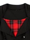Black Plaid Plain Dresses for Women Juniors Detail View