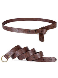 Medieval Embossed PU Leather O-Ring Belt Side View