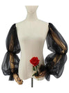 Women Mesh Long Sleeves Gloves Model View