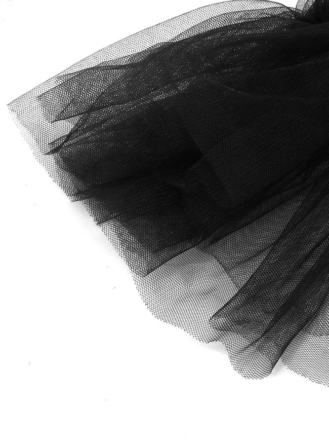 Elegant Long Fingerless Mesh Sheer Gloves Detail View