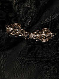 Renaissance Jacket Bolero Shrug Floral Lace Medieval Costume Shrug Jacket Detail View