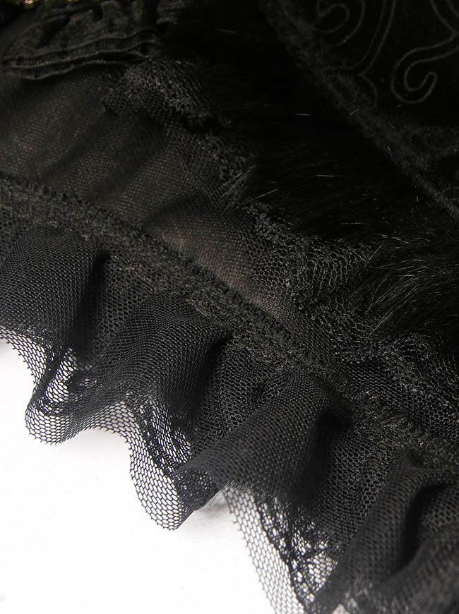 Steampunk Vampire Costume Accessories for Women Black Bolero Shrug Detail View
