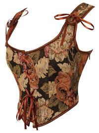Women Boned Corset with Straps Back View