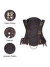 Retro Burlesque Women Brocade Gothic Steampunk Strapless Lace Up Waist Cincher Underbust Corset Tops Main View