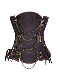 Heavy Duty Steel Boned Steampunk Gothic Waist Training Underbust Corset Main Image
