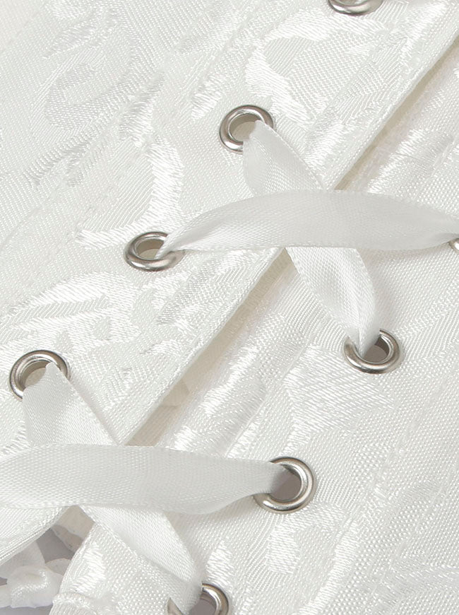 Damen-Bustier-Top in Weiß mit Schnürung, Detailansicht